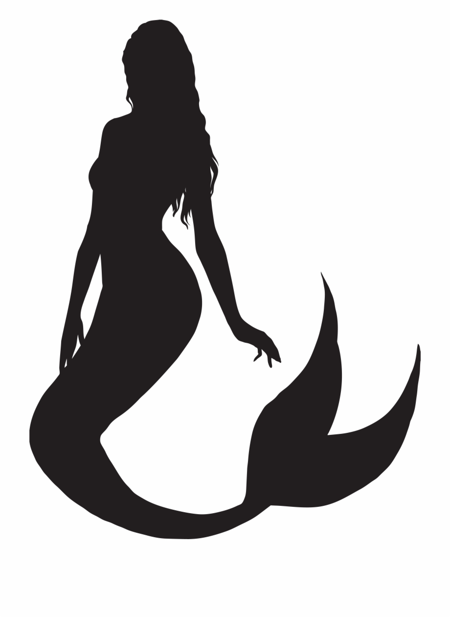 mermaid silhouette transparent background
