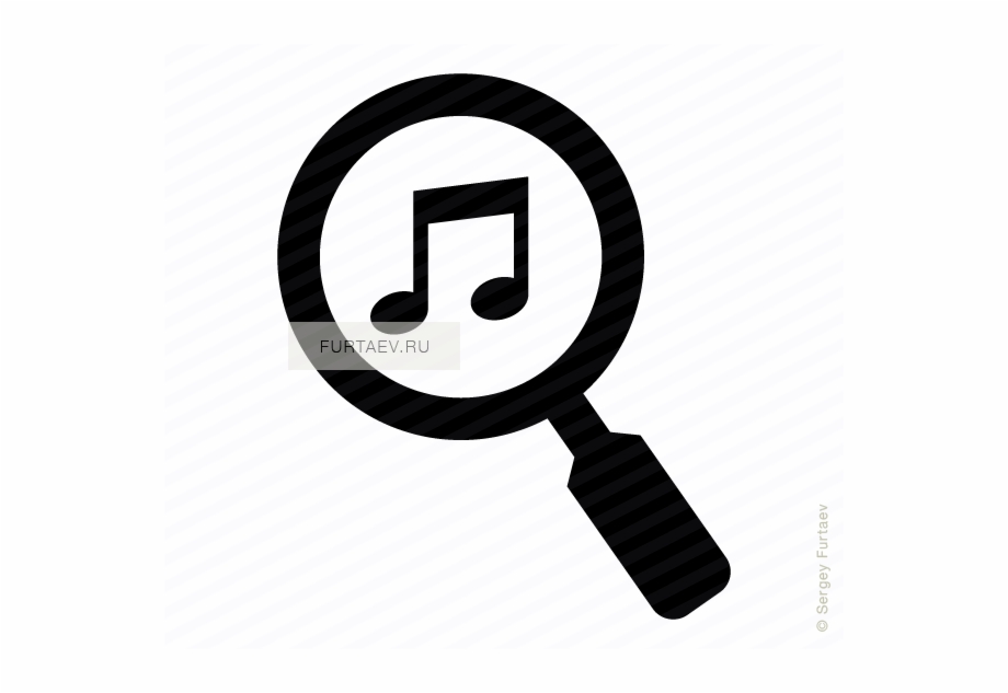 Vector Icon Of Musical Note Under Magnifying Glass