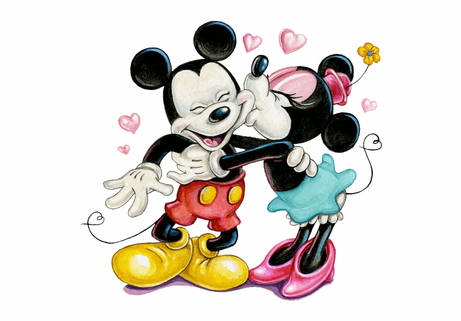 Disney Mickey Mouse And Minnie Mouse Kiss Mickey
