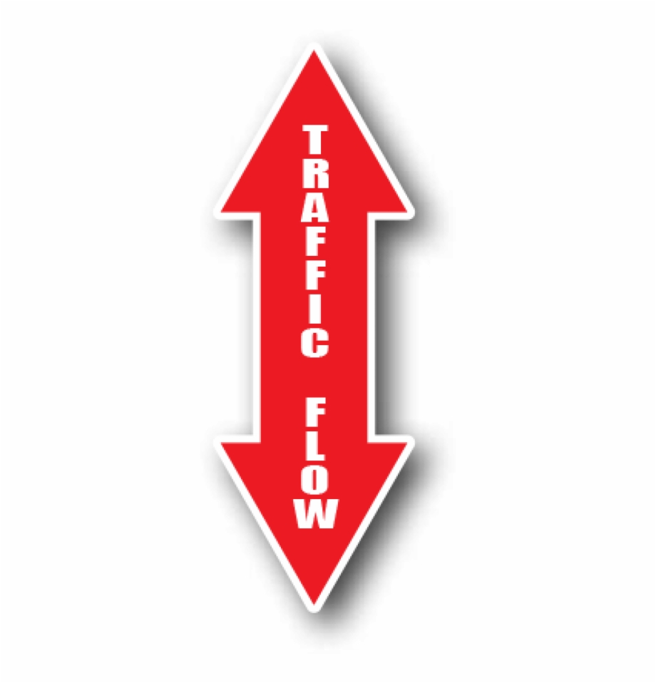 Floor Marking Red Arrows Traffic Flow Both Ways