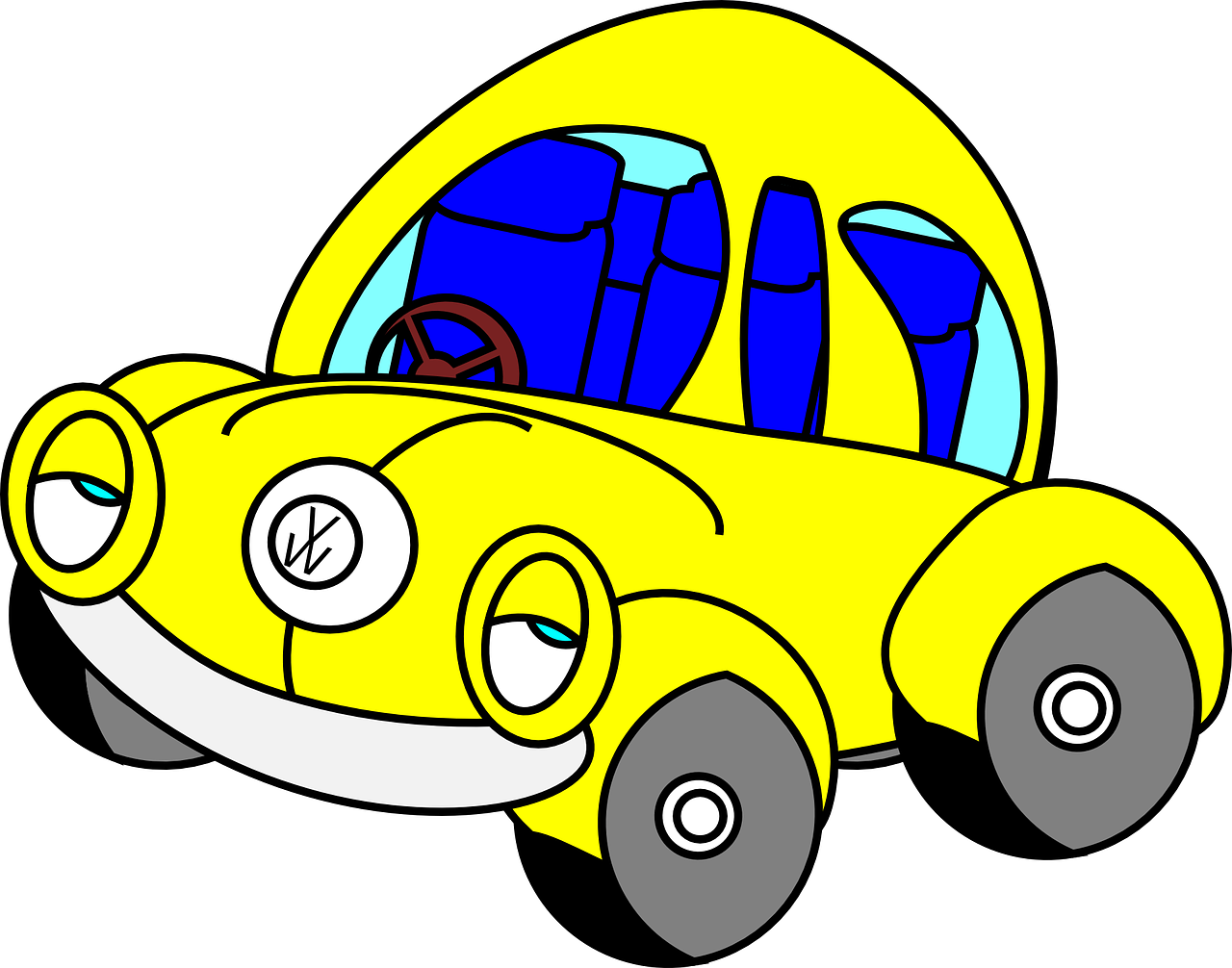 Yellow Cartoon Beetle Car Png Clipart Vw Beetle
