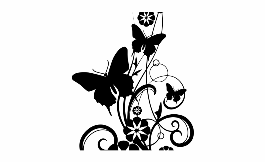 butterfly images clip art black and white
