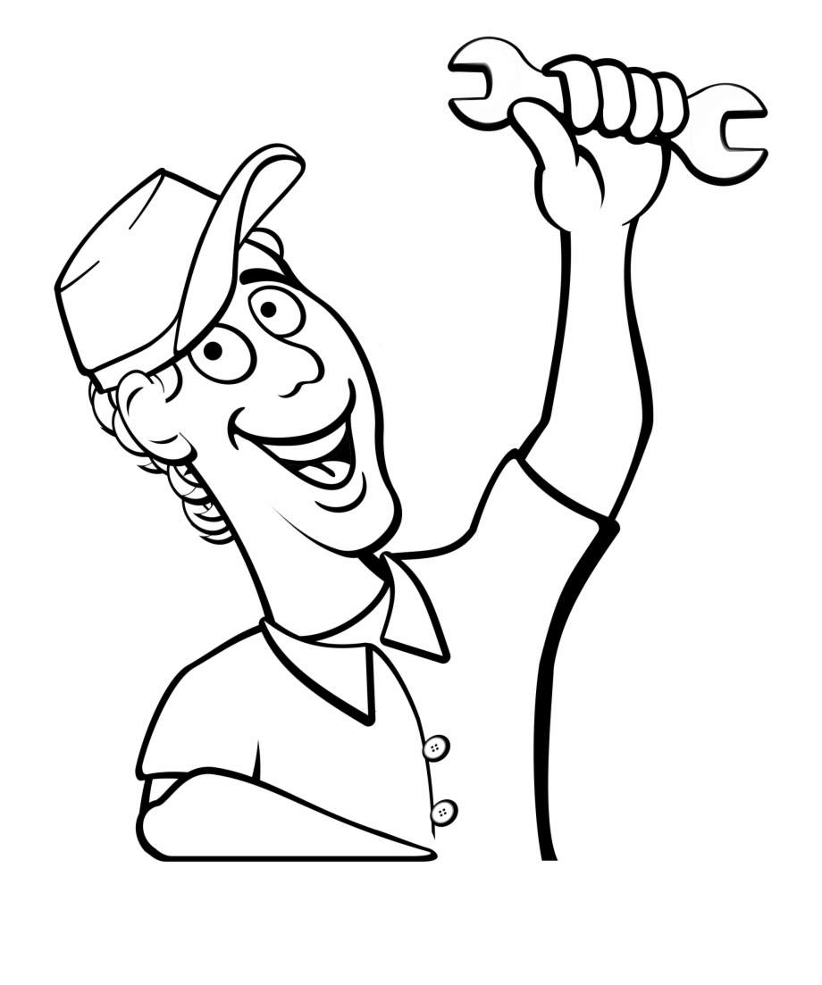 mechanic clipart black and white
