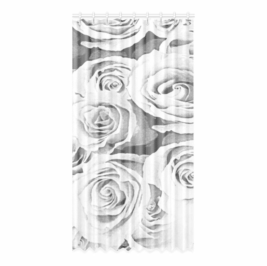 Roses In Black And White Window Curtain Escenas