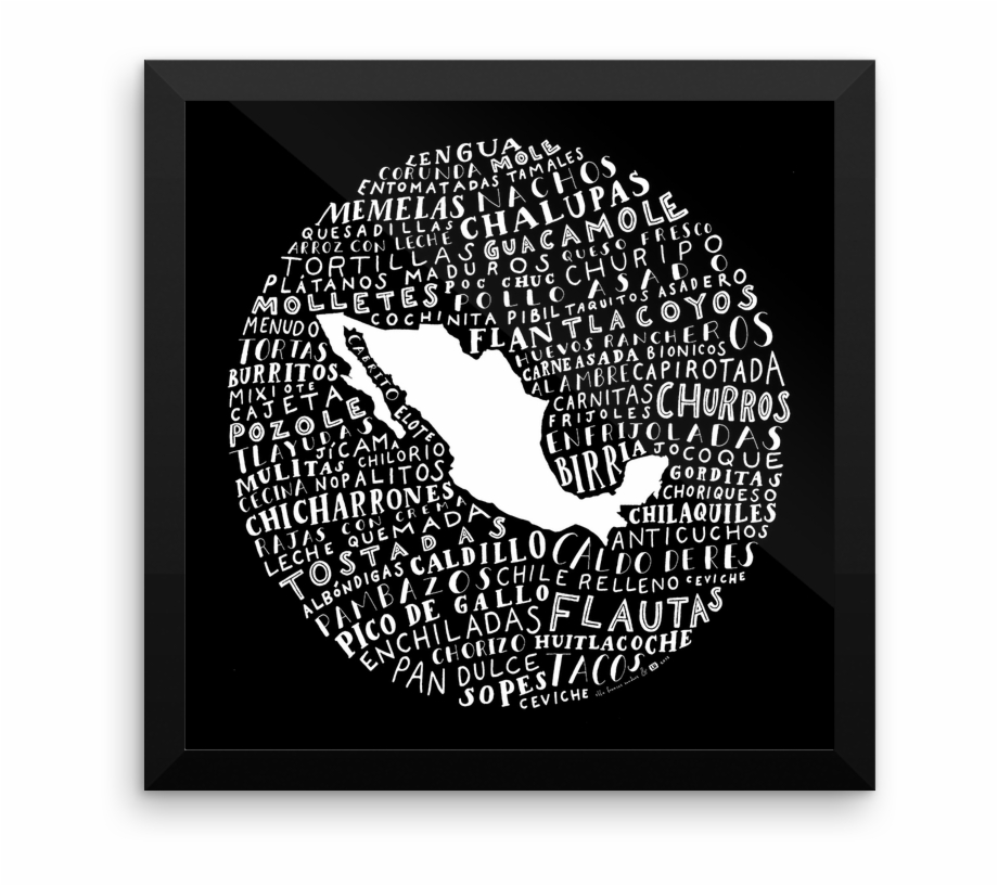 Food Map Of Mexico Silhouette