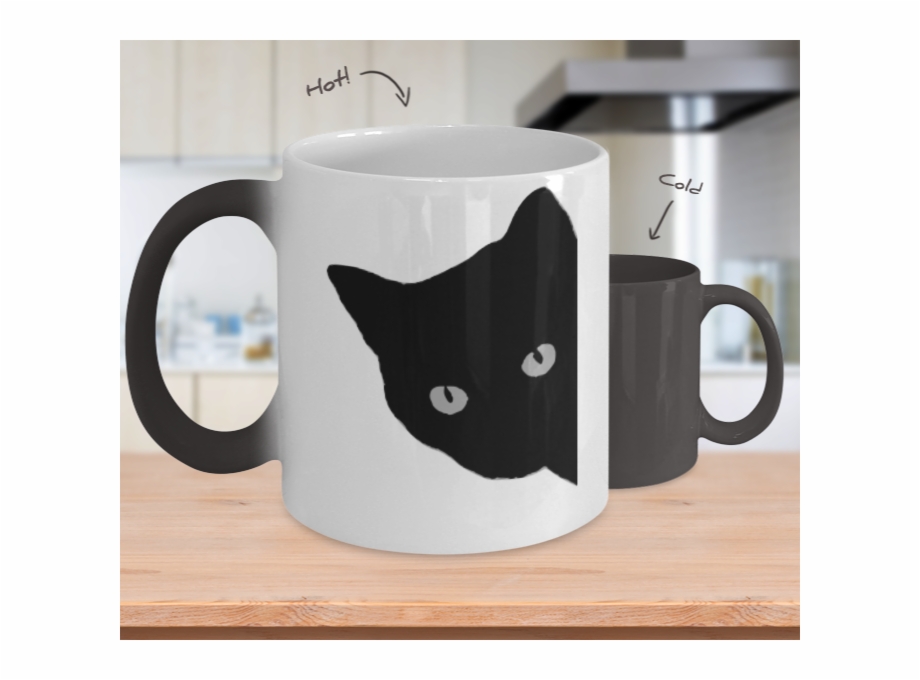 Cat Silhouette Color Changing Mug Coffee Mug For