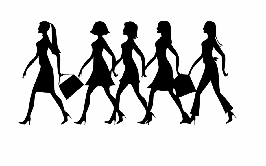 Group Of Girls Walking Clipart