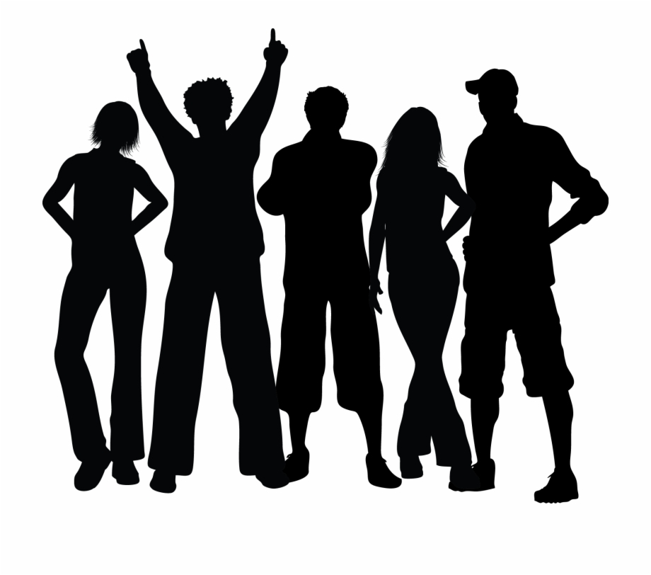 Group Black Silhouette People Silhouette Transparent Background