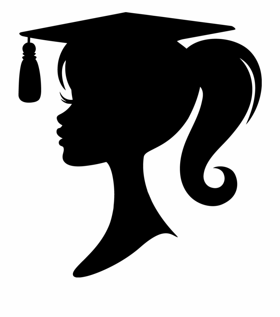 silhouette graduation girl clipart
