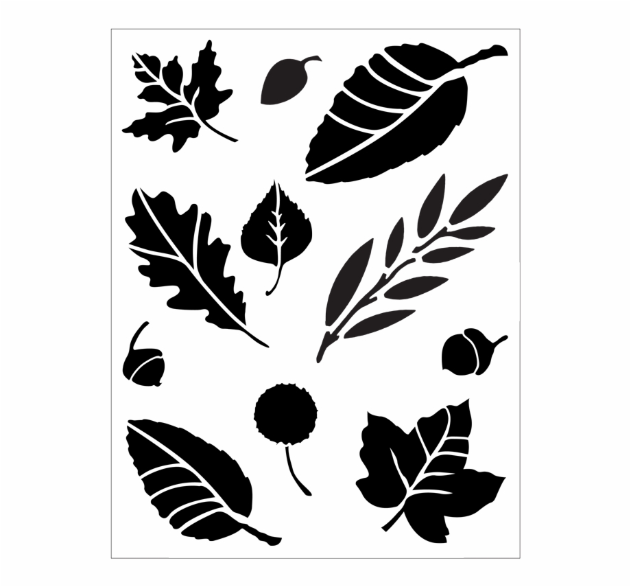 Leaf Sampler Stencil Stencil Leaves