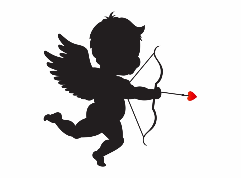 Cupid With Bow Silhouette Png Klip Art Resim