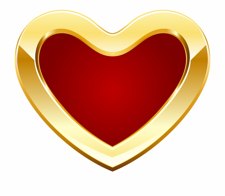 Red And Gold Heart Png Clipart Dil Image