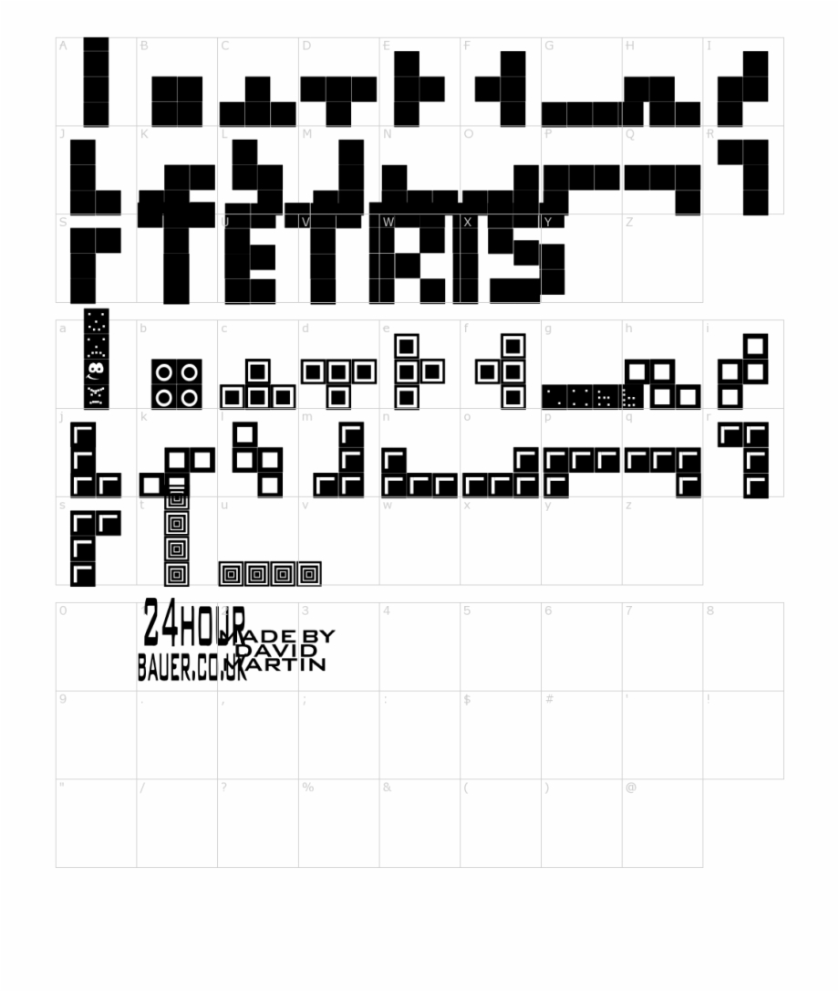 Tetris Blocks Font Tetris Words Transparent