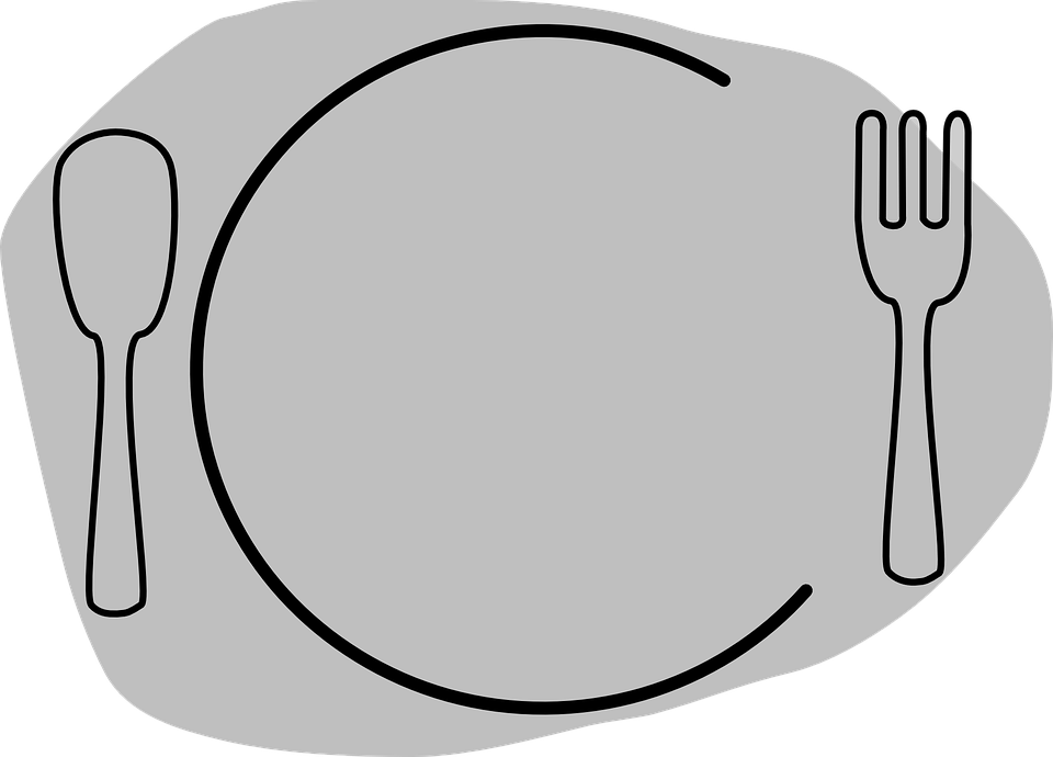 Dish Clipart Spoon Fork Plate Circle