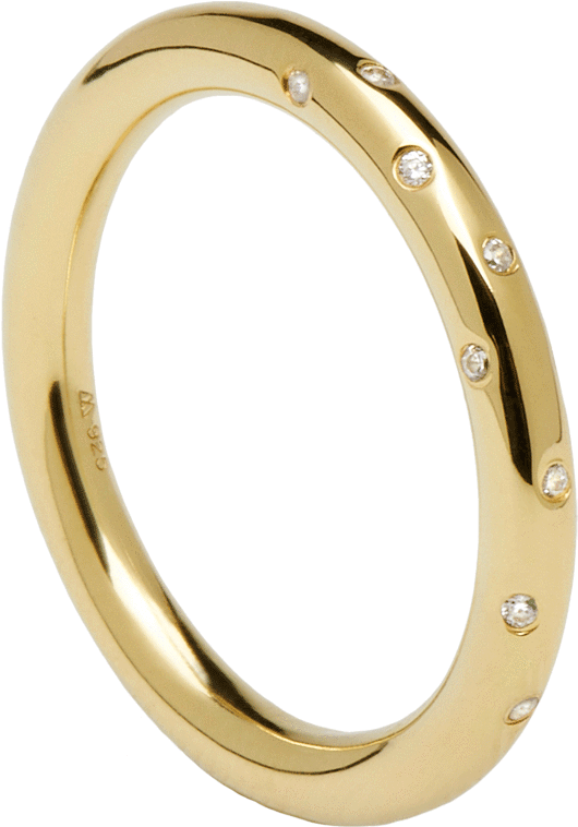Anillo Satellite Gold Silver Ring Transparent