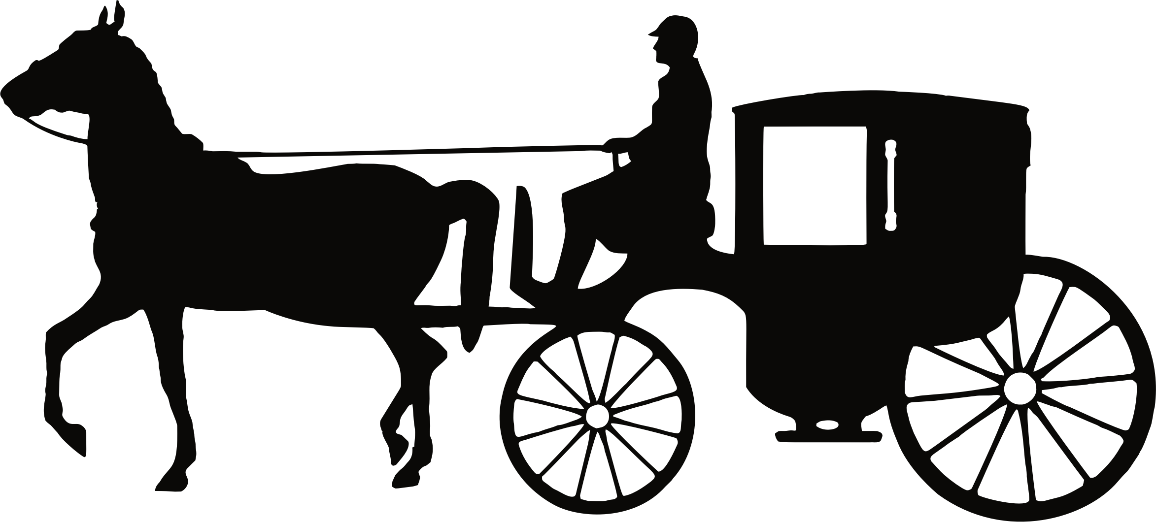 Png Black And White Man Carriage Big Image
