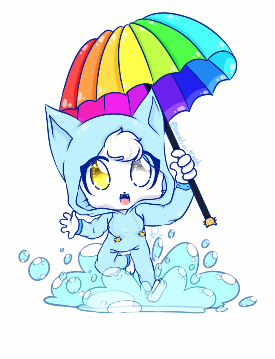 Neko Jumping Into A Puddle Of Water Stick