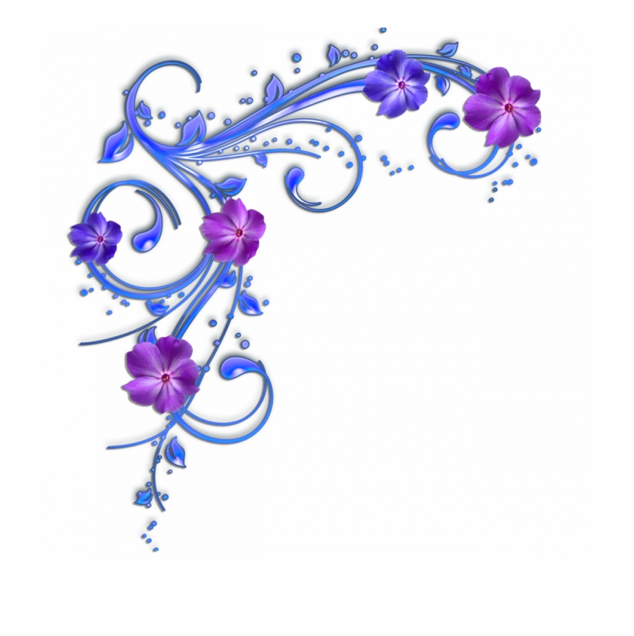 Flowers Borders Clipart Divider Blue And Purple Flowers