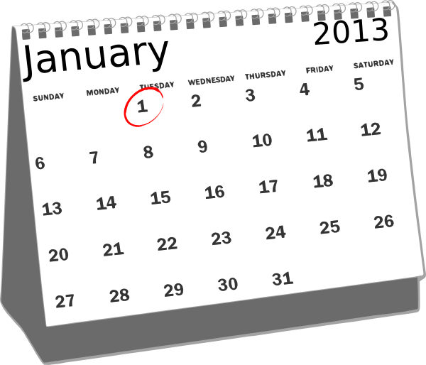 January 2013 Desk Calendar Clip Art At Clker