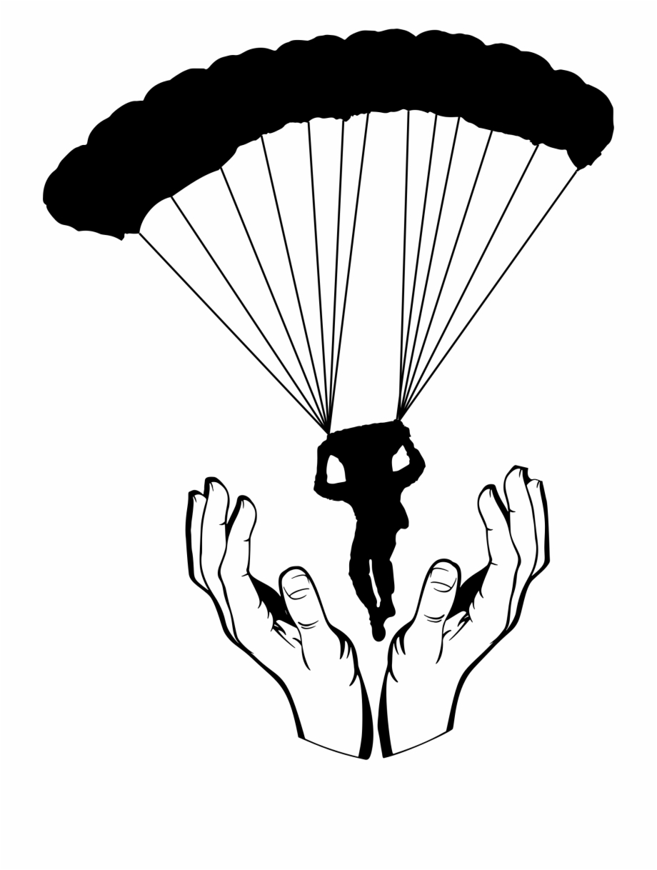 Parachute Drawing At Getdrawings Vector Hands Png