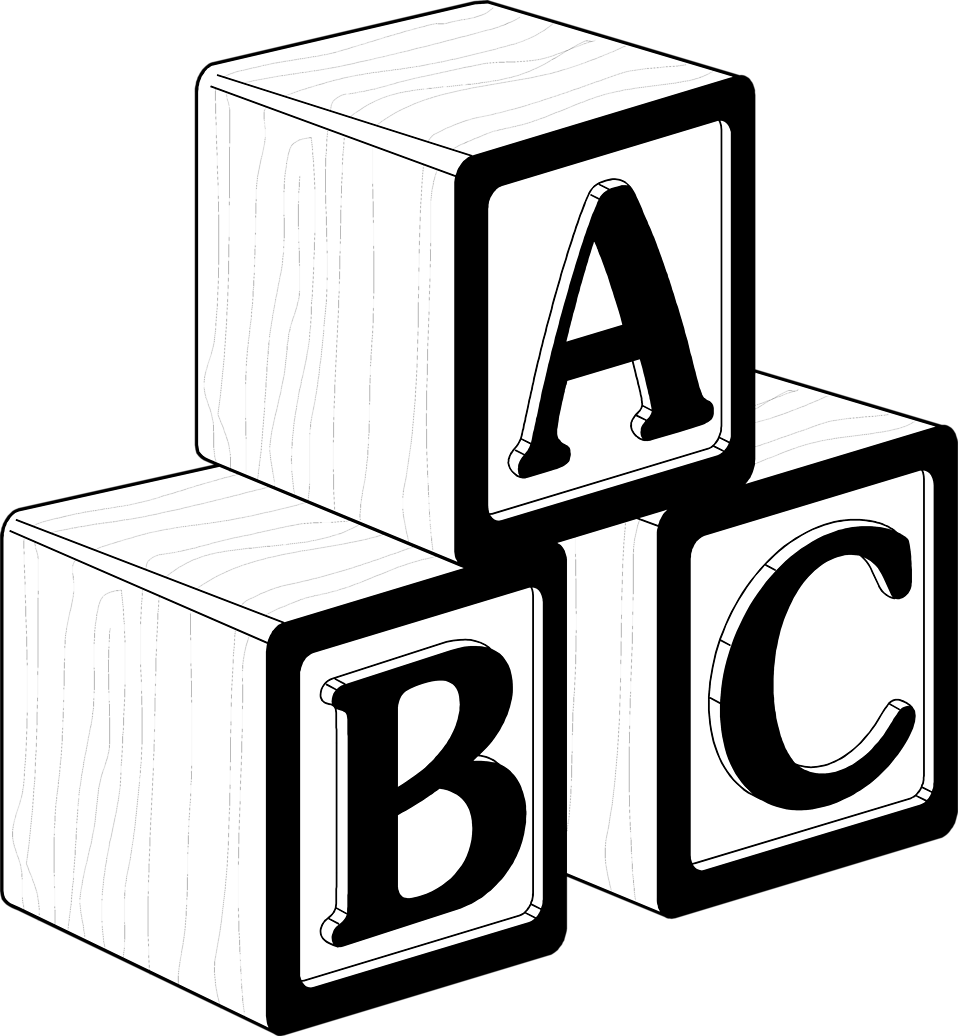 white alphabet blocks