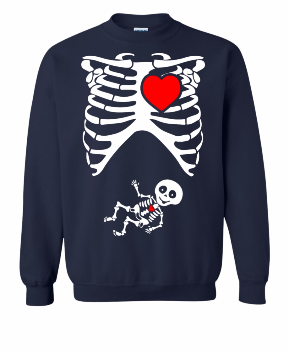 Halloween Funny Sexy Pregnant Xray Skeleton Baby Shirt Clip Art