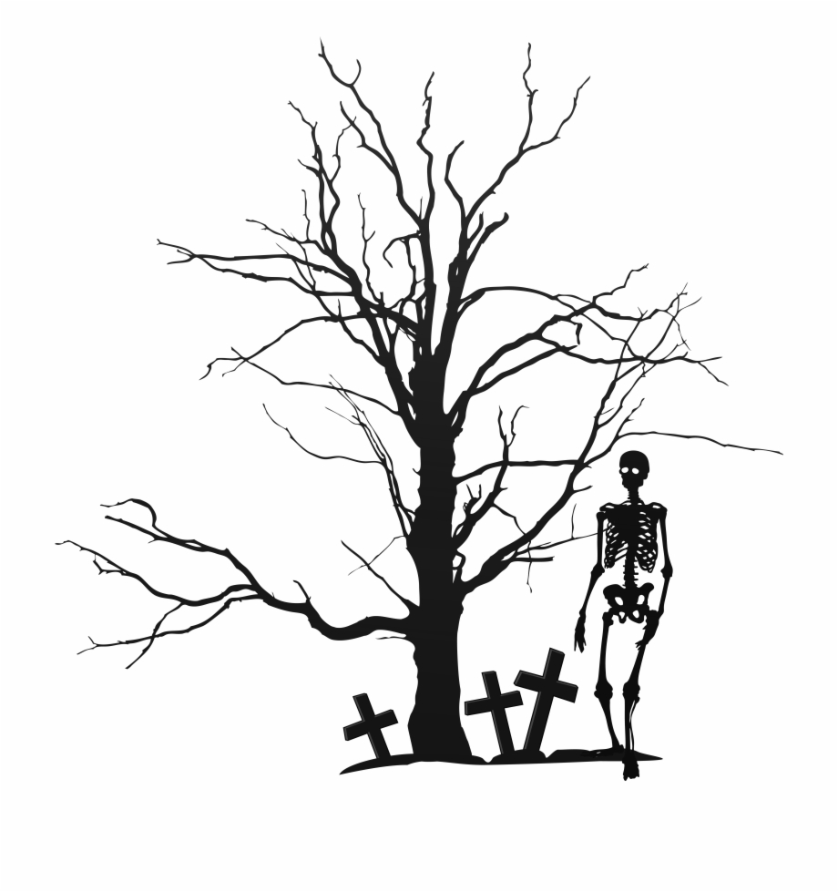 halloween tree silhouette png
