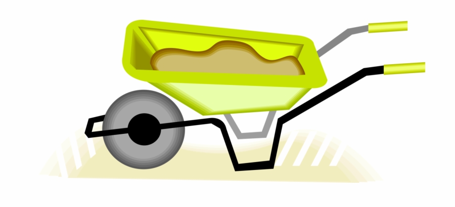 Vector Illustration Of Hand Propelled Wheelbarrow For