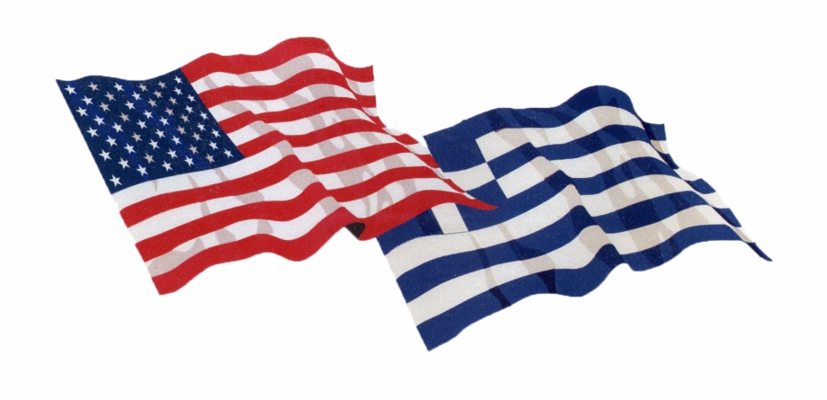 American And Greek Flag