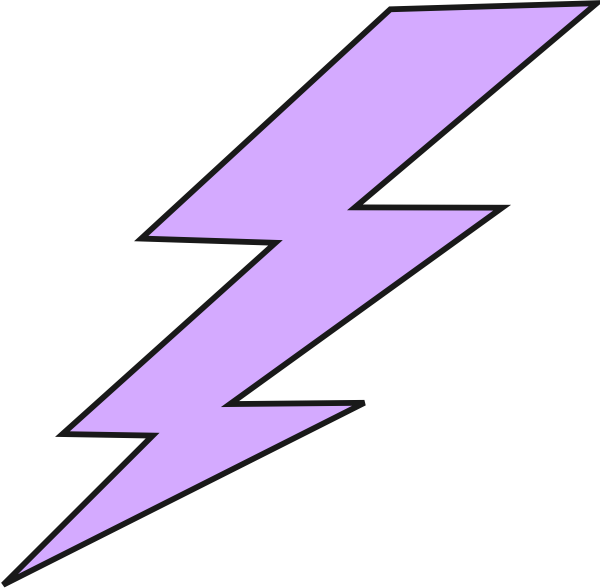 Purple Lightning Bolt Clipart