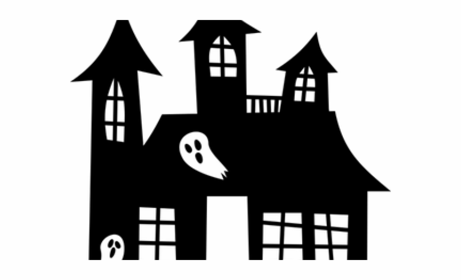 Haunted House Drawing Black