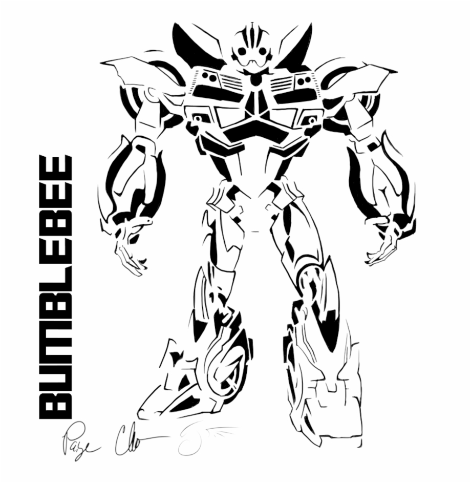 bumble bee transformer colouring page
