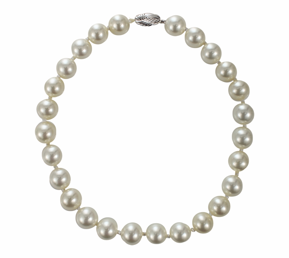 White Pearl Necklace Circle Dot Monogram Frame