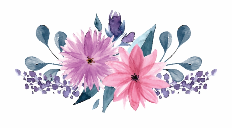Pink Purple Flower Png Watercolor Floral Elements