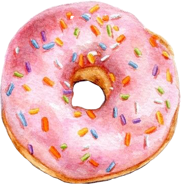 Donuts Donut Pink Watercolor Watercolour Sweet Watercolor Donut