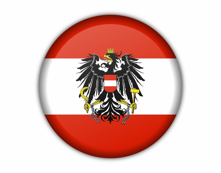 Flag Austria Red White National Eagle Austria Badge
