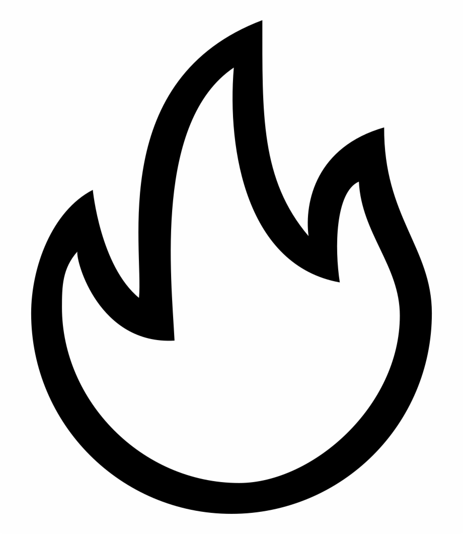 Fire Symbol Black And White Png