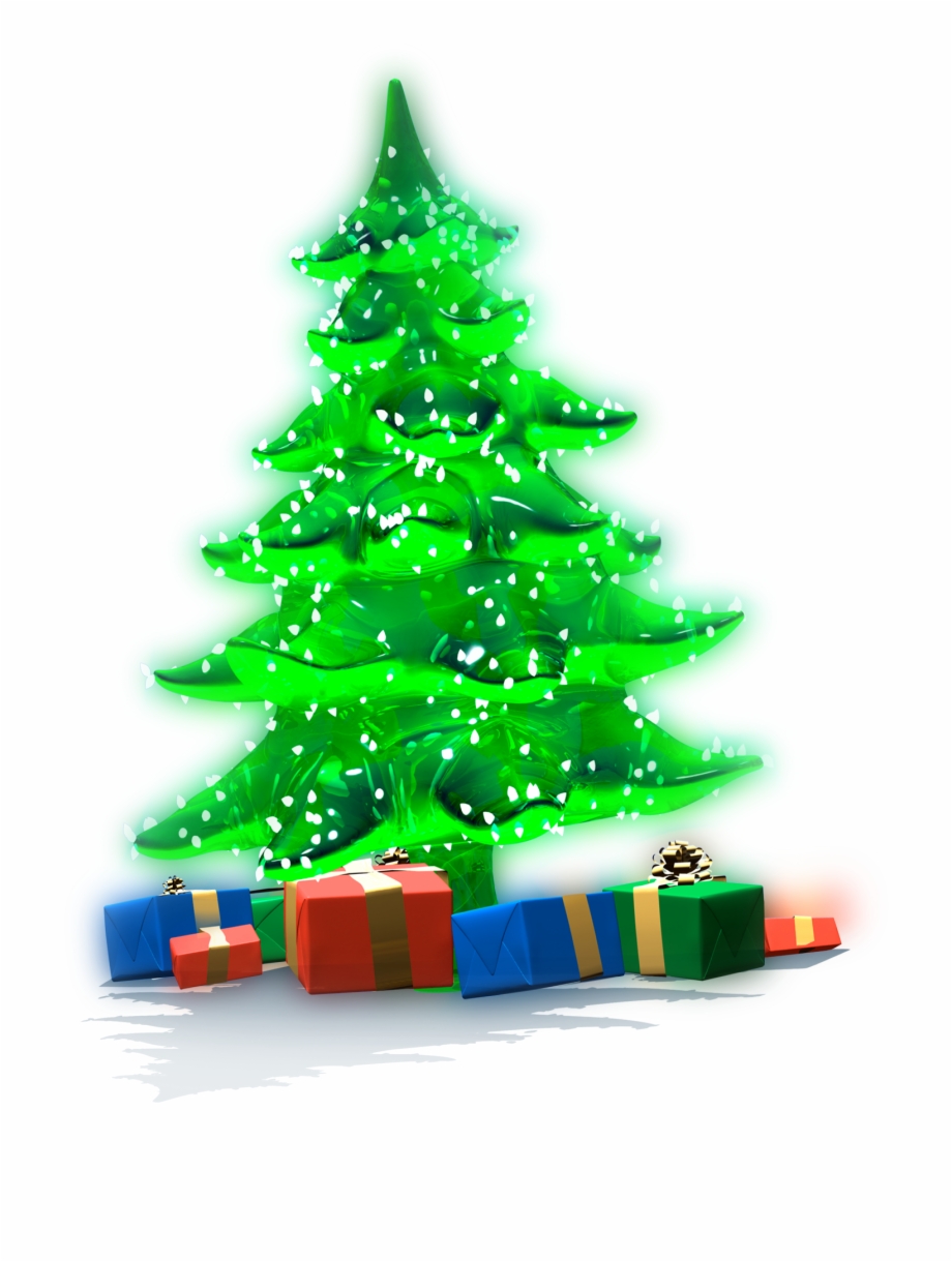 Luminous Christmas Tree With Gifts Png Clipart 2011