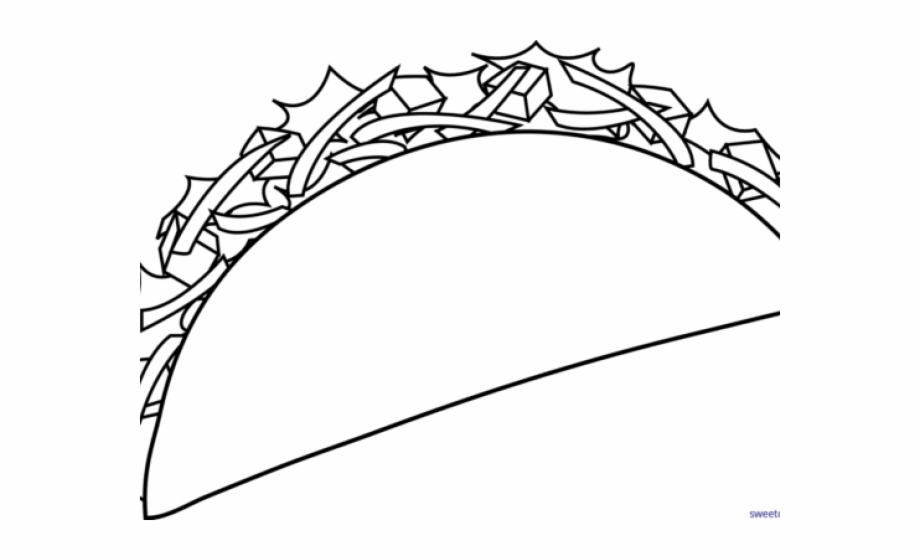 Fish Taco Clipart Coloring Taco Black And White
