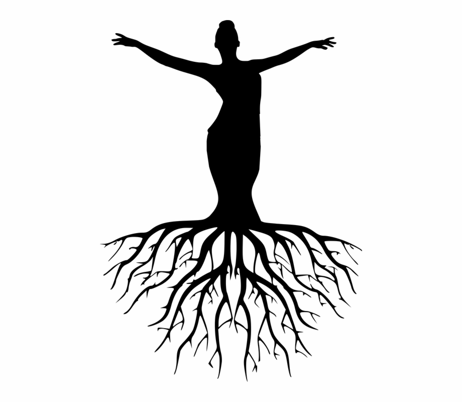 clipart tree with deep roots
