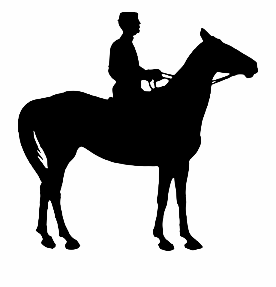 horse with rider silhouette
