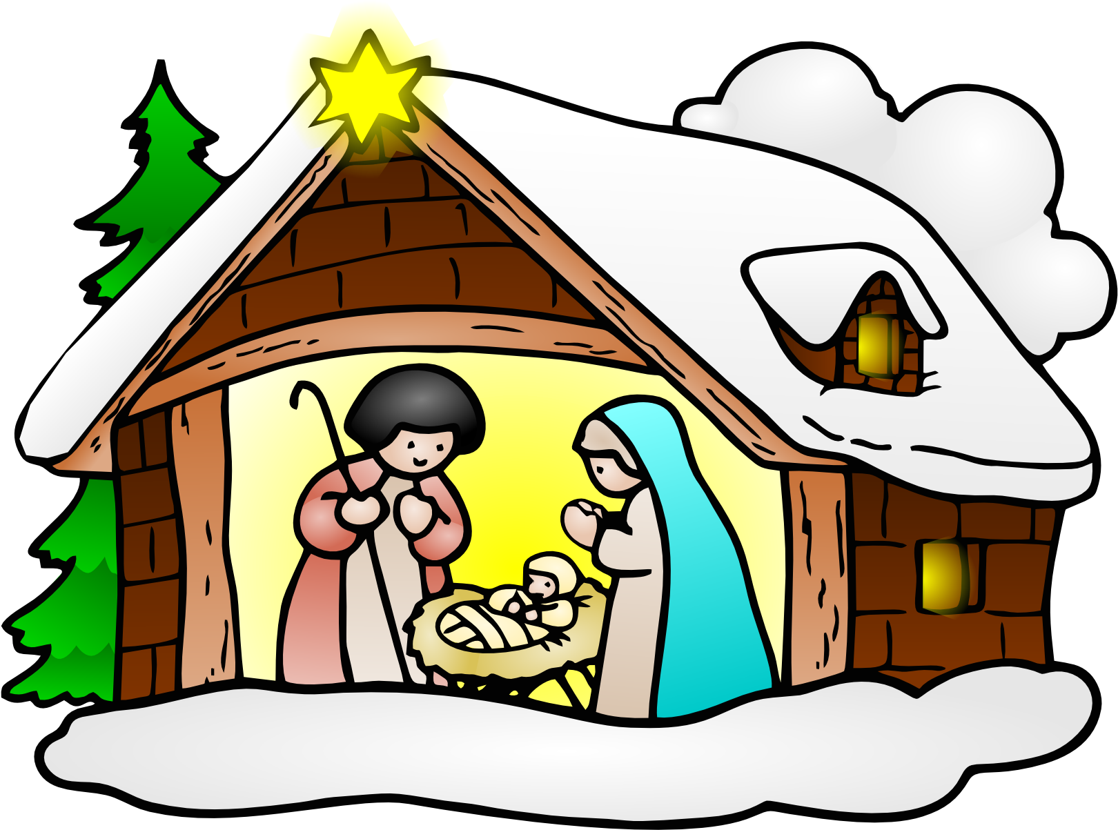 Clip Clipart Christmas Religious Nativity Christmas Public Domain