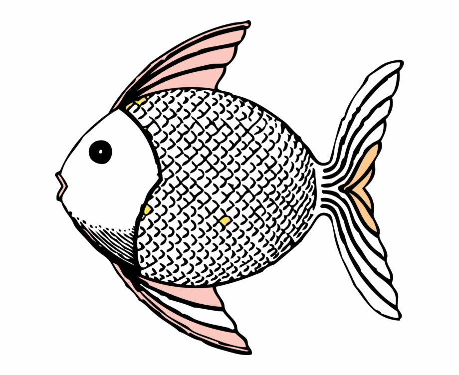 clipart black and white fish
