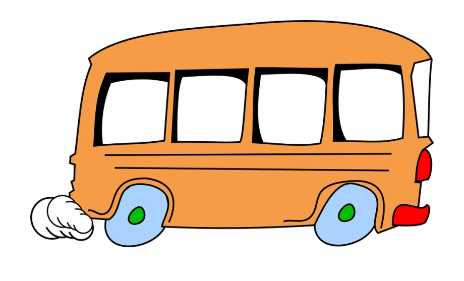 Bus Cartoon Speeding Cute Vehicle Isolated School Don
