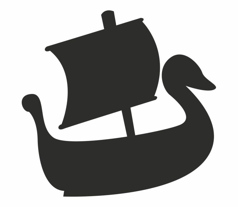 Elvish Ship Silhouette Swan Sail Boat Duck