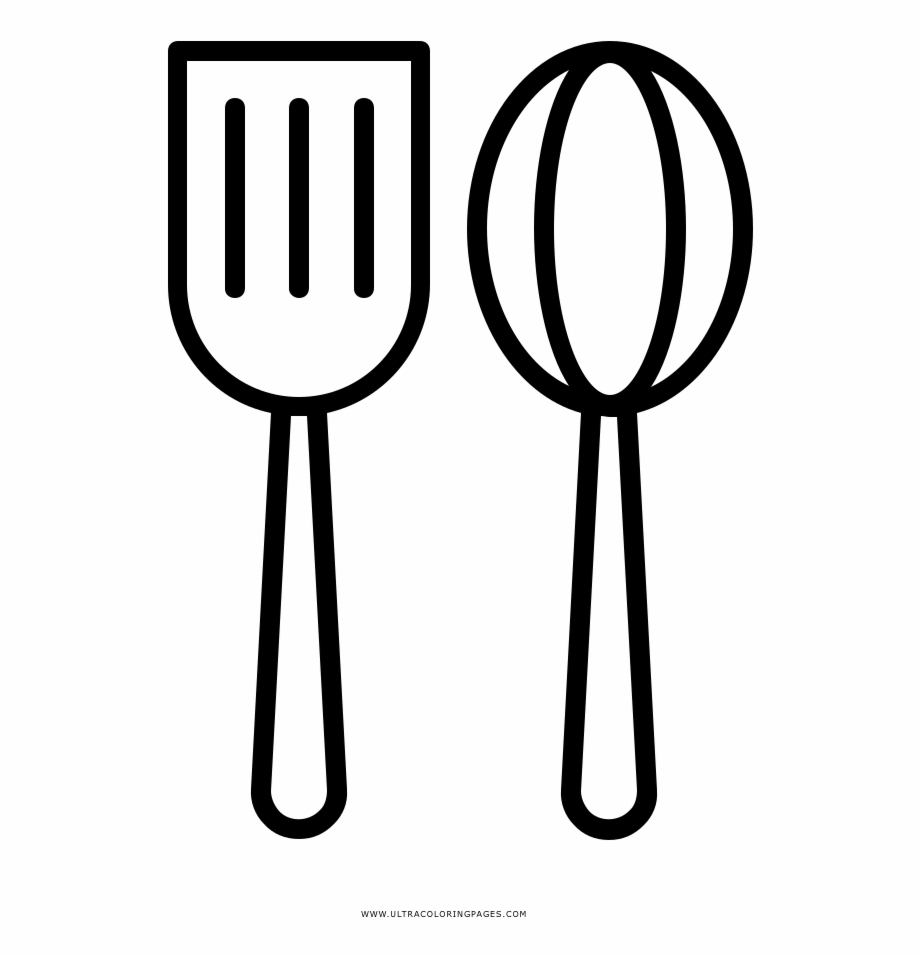Cooking Utensils Coloring Page Black And White