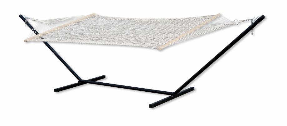 White Cotton Rope Hammock With Stand Coffee Table