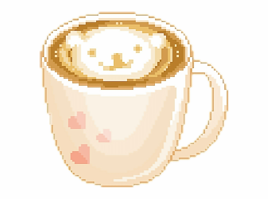 Cute Coffee Kawaii Pixel Coffee Cup Png