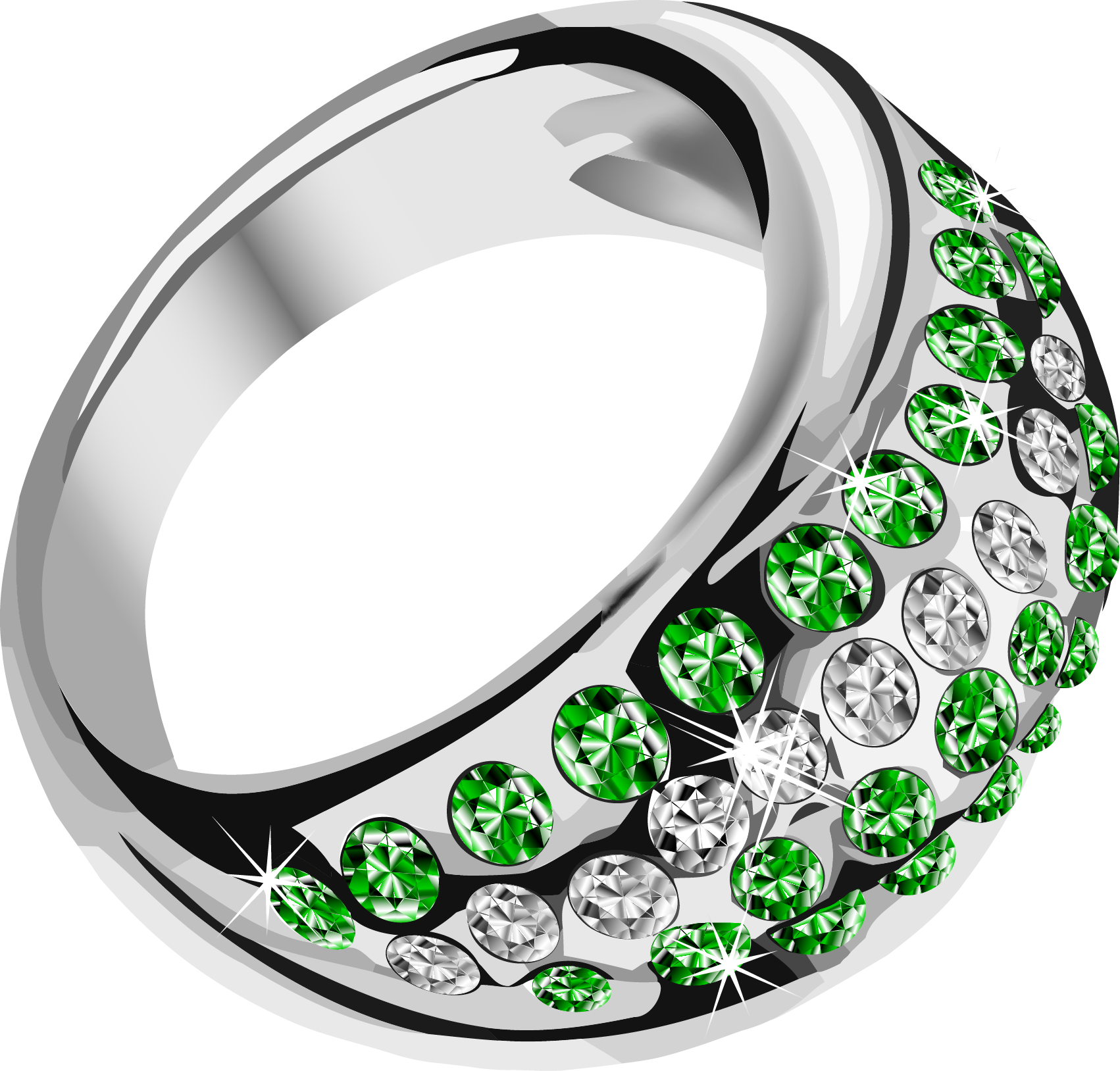 Emerald Diamond Ring Vector