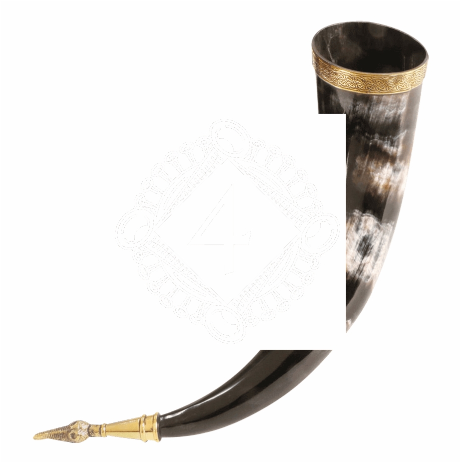 Drinking Horn Of Jarl With Leather Holster Drinking
